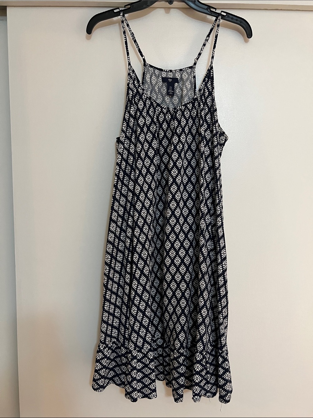 Women’s GAP Navy & White Printed Spaghetti-Strap Maxi Dress